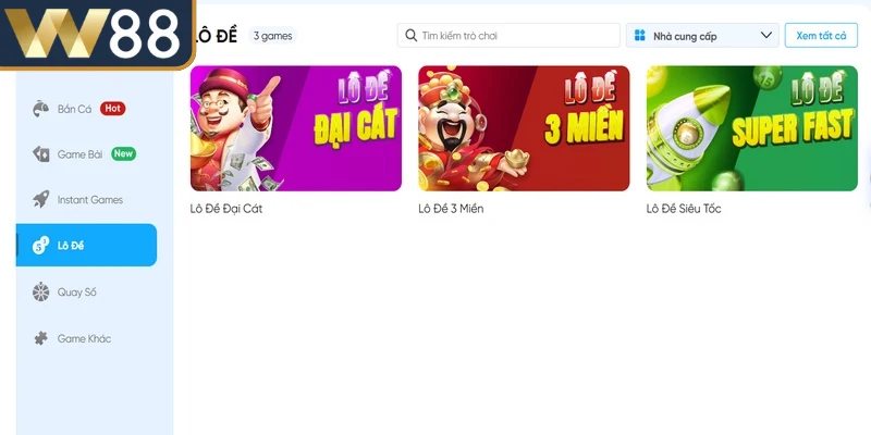 Hệ thống còn cung cấp xổ số trực tuyến rất hấp dẫn với thưởng cao